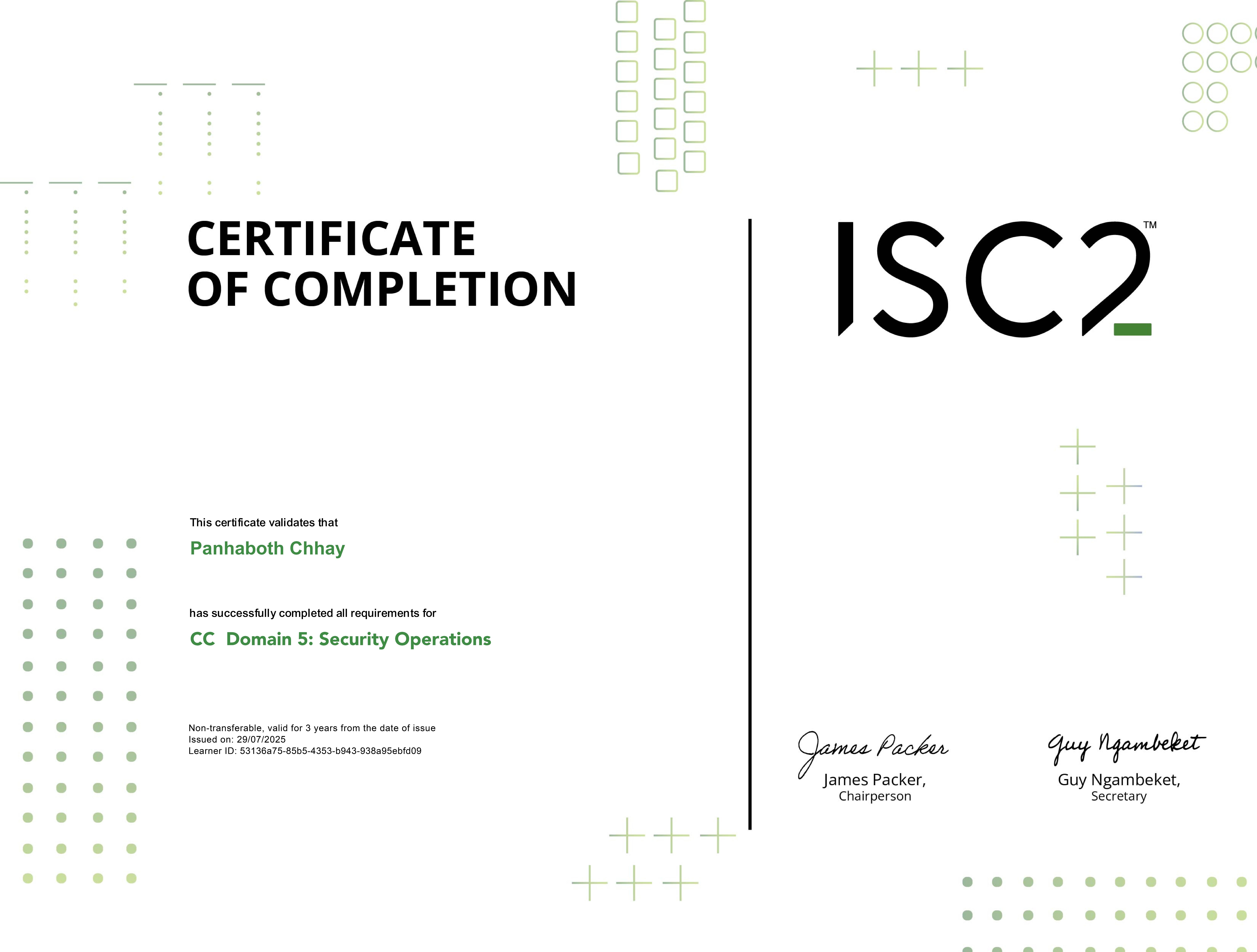ISC2 CC Domain 5: Security Operations Certificate